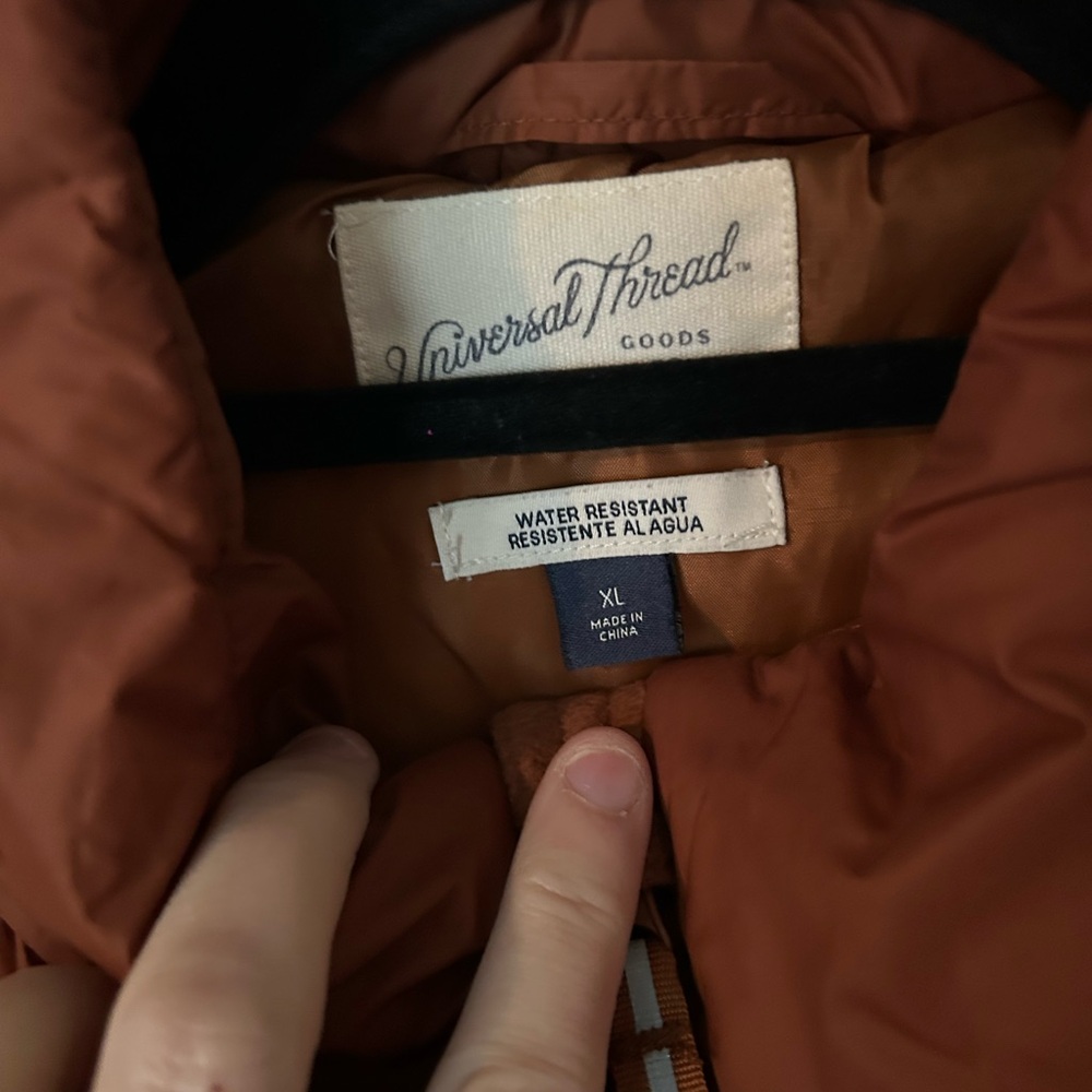 Universal Thread Rust Brown Orange Puffer Jacket … - image 3